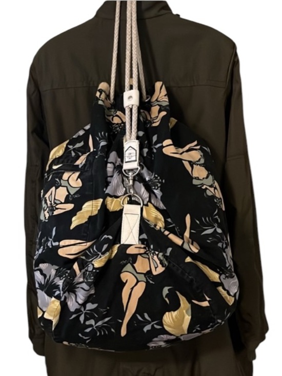 Vintage Tommy Bahama Hawaiian Print Laundry Beach Bag Backpack